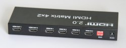 画像2: HDMI 4x2マトリクススイッチ   4K60Hz HDR　スケーラ　光音声出力対応 リモコン付