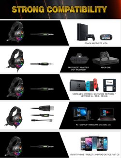 画像4: ONIKUMA-K1b  ヘッドセット　テレワーク、ZOOM、Skype、リモートレッスン、ゲームを良質、長時間使用に