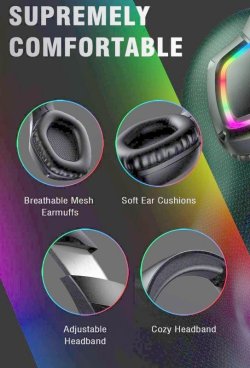 画像6: ONIKUMA-K1b  ヘッドセット　テレワーク、ZOOM、Skype、リモートレッスン、ゲームを良質、長時間使用に